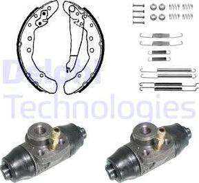 Delphi KP880 - Комплект тормозных колодок, барабанные unicars.by