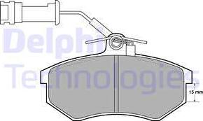 Delphi LP444 - Тормозные колодки, дисковые, комплект unicars.by