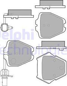 Delphi LP1903 - Тормозные колодки, дисковые, комплект unicars.by