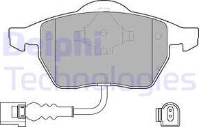 Delphi LP1525 - Тормозные колодки, дисковые, комплект unicars.by