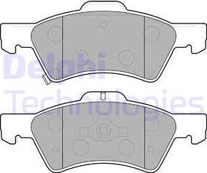 Delphi LP1693 - Тормозные колодки, дисковые, комплект unicars.by