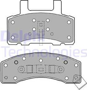 Delphi LP1152 - Тормозные колодки, дисковые, комплект unicars.by