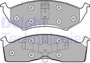 Delphi LP1166 - Тормозные колодки, дисковые, комплект unicars.by