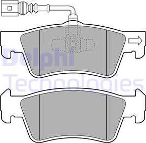 Delphi LP2086 - Тормозные колодки, дисковые, комплект unicars.by