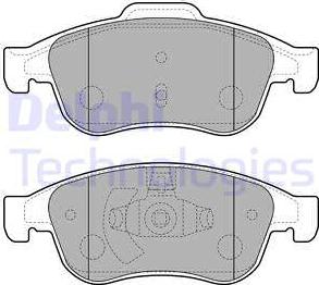 Delphi LP2152 - Тормозные колодки, дисковые, комплект unicars.by