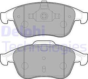 Delphi LP2181 - Тормозные колодки, дисковые, комплект unicars.by