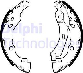 Delphi LS1929 - Комплект тормозных колодок, барабанные unicars.by