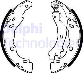 Delphi LS1975 - Комплект тормозных колодок, барабанные unicars.by