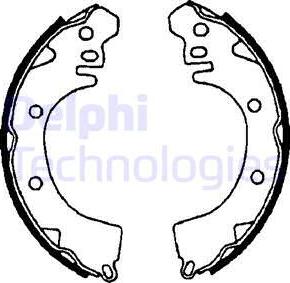 Delphi LS1471 - Комплект тормозных колодок, барабанные unicars.by