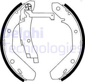 Delphi LS1594 - Комплект тормозных колодок, барабанные unicars.by