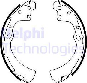 Delphi LS1505 - Комплект тормозных колодок, барабанные unicars.by