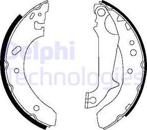 Delphi LS1683 - Комплект тормозных колодок, барабанные unicars.by