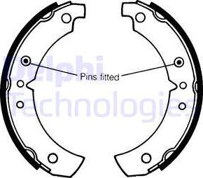 Delphi LS1052 - Комплект тормозных колодок, барабанные unicars.by