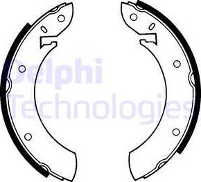 Delphi LS1147 - Комплект тормозных колодок, барабанные unicars.by