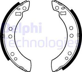 Delphi LS1173 - Комплект тормозных колодок, барабанные unicars.by