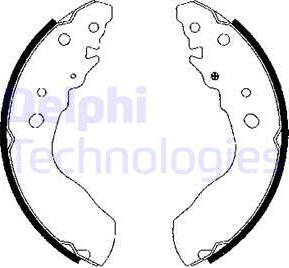 Delphi LS1845 - Комплект тормозных колодок, барабанные unicars.by