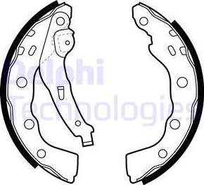 Delphi LS1880 - Комплект тормозных колодок, барабанные unicars.by