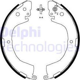 Delphi LS1826 - Комплект тормозных колодок, барабанные unicars.by