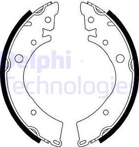 Delphi LS1341 - Комплект тормозных колодок, барабанные unicars.by