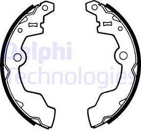 Delphi LS1352 - Комплект тормозных колодок, барабанные unicars.by