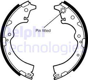 Delphi LS1357 - Комплект тормозных колодок, барабанные unicars.by