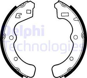 Delphi LS1316 - Комплект тормозных колодок, барабанные unicars.by