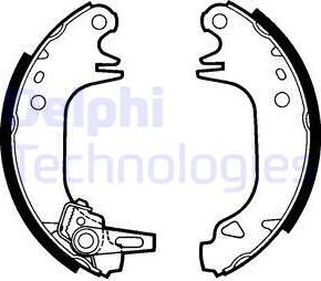 Delphi LS1382 - Комплект тормозных колодок, барабанные unicars.by