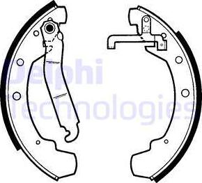 Delphi LS1281 - Комплект тормозных колодок, барабанные unicars.by