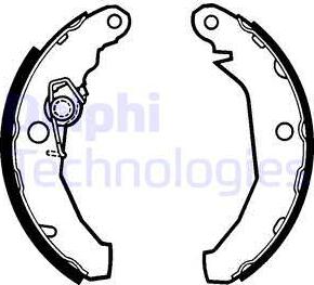 Delphi LS1272 - Комплект тормозных колодок, барабанные unicars.by