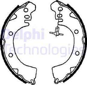 Delphi LS1705 - Комплект тормозных колодок, барабанные unicars.by