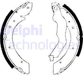 Delphi LS1714 - Комплект тормозных колодок, барабанные unicars.by