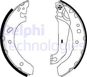 Delphi LS1783 - Комплект тормозных колодок, барабанные unicars.by