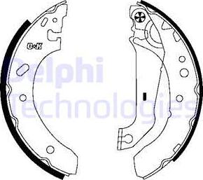 Delphi LS1782 - Комплект тормозных колодок, барабанные unicars.by