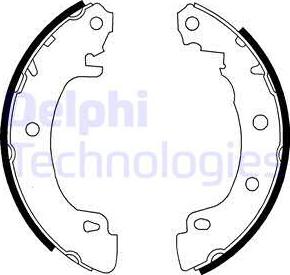 Delphi LS1724 - Комплект тормозных колодок, барабанные unicars.by