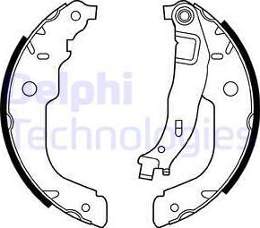 Delphi LS2000 - Комплект тормозных колодок, барабанные unicars.by