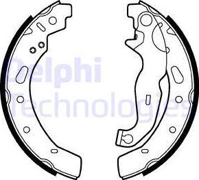 Delphi LS2028 - Комплект тормозных колодок, барабанные unicars.by