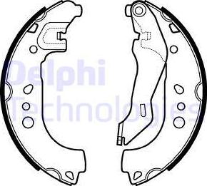 Delphi LS2107 - Комплект тормозных колодок, барабанные unicars.by