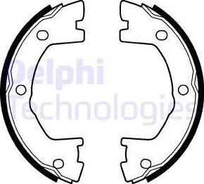 Delphi LS2115 - Комплект тормозных колодок, барабанные unicars.by