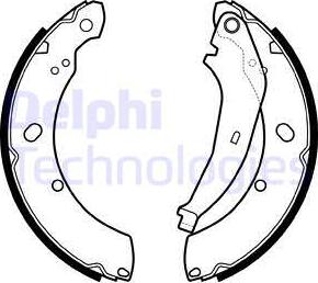 Delphi LS2136 - Комплект тормозных колодок, барабанные unicars.by