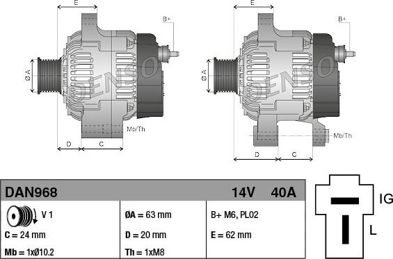 Denso DAN968 - Генератор unicars.by