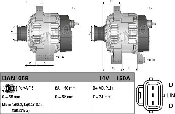 Denso DAN1059 - Генератор unicars.by