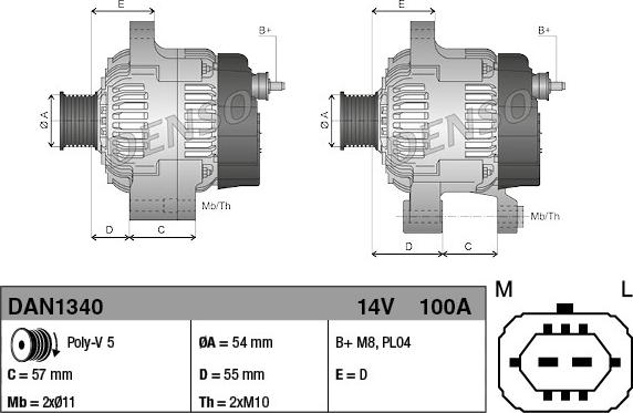 Denso DAN1340 - Генератор unicars.by