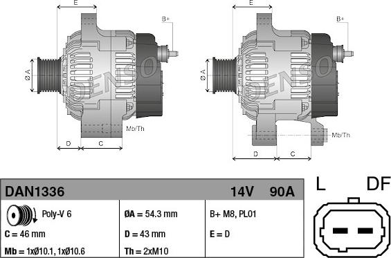 Denso DAN1336 - Генератор unicars.by