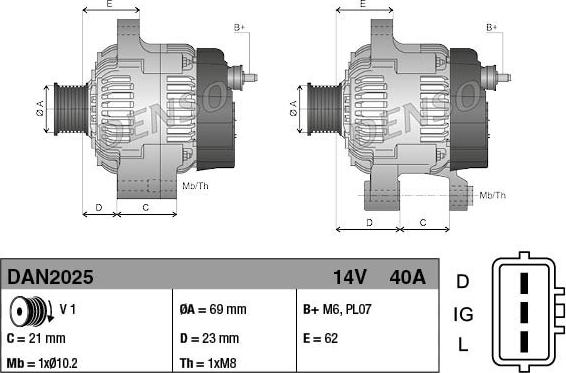 Denso DAN2025 - Генератор unicars.by