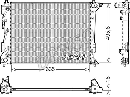 Denso DRM41036 - Радиатор, охлаждение двигателя unicars.by