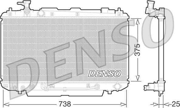 Denso DRM50064 - Радиатор, охлаждение двигателя unicars.by