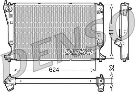 Denso DRM50032 - Радиатор, охлаждение двигателя unicars.by