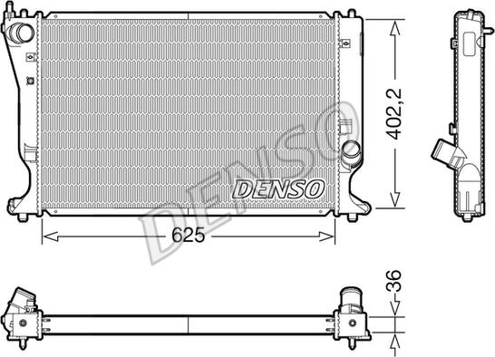 Denso DRM50132 - Радиатор, охлаждение двигателя unicars.by