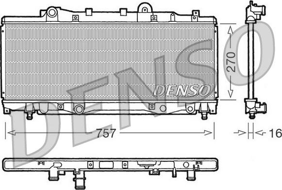 Denso DRM09094 - Радиатор, охлаждение двигателя unicars.by