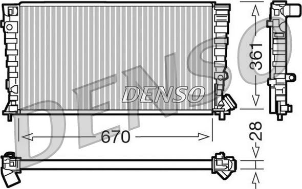 Denso DRM07030 - Радиатор, охлаждение двигателя unicars.by